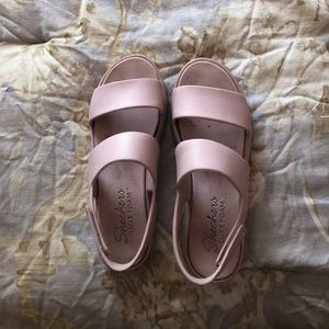 Pink Skecher Platform sandals